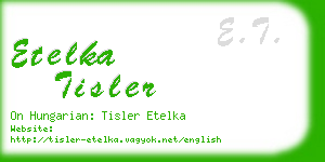 etelka tisler business card